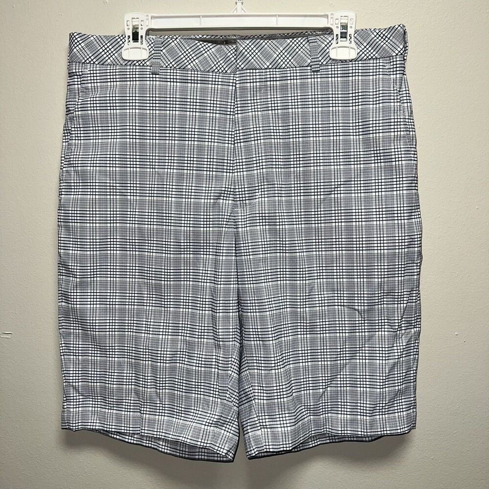 Walter Hagen Golf Shorts Mens 34 Blue stripe plaid  11 Majors Performance